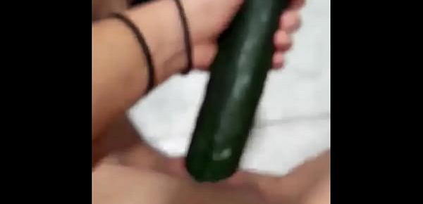  Ex Girlfriend fucks cucumber